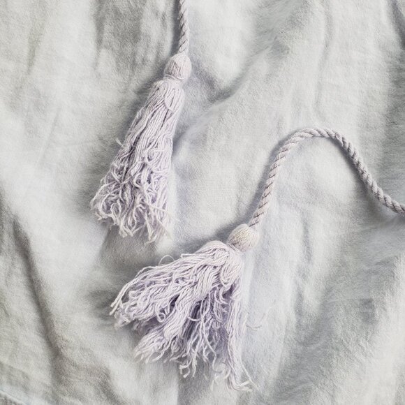 En Saison Peasant Blouse With Eyelet Detail Women's Medium Blue - Picture 5 of 9